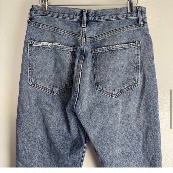 AGOLDE Riley High Waist Crop Straight Leg Jeans in Wash Frequency Size US 28 - Picture 5 of 5